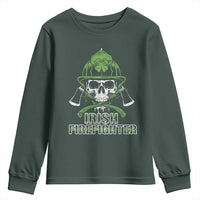 Irish Firefighter Youth Sweatshirt Shamrock Skull Man Of Fire