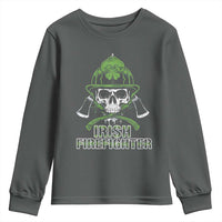 Irish Firefighter Youth Sweatshirt Shamrock Skull Man Of Fire