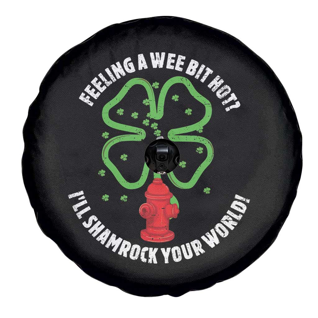 Funny Irish Firefighter Spare Tire Cover Feeling A Wee Bit Hot I'll Shamrock Your World