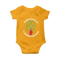Funny Irish Firefighter Baby Onesie Feeling A Wee Bit Hot I'll Shamrock Your World