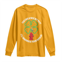 Funny Irish Firefighter Long Sleeve Shirt Feeling A Wee Bit Hot I'll Shamrock Your World