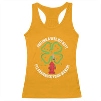 Funny Irish Firefighter Racerback Tank Top Feeling A Wee Bit Hot I'll Shamrock Your World