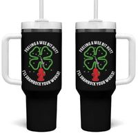 Funny Irish Firefighter Tumbler With Handle Feeling A Wee Bit Hot I'll Shamrock Your World