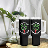 Funny Irish Firefighter Tumbler With Handle Feeling A Wee Bit Hot I'll Shamrock Your World