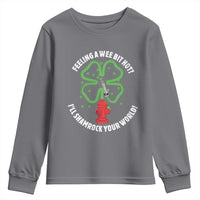 Funny Irish Firefighter Youth Sweatshirt Feeling A Wee Bit Hot I'll Shamrock Your World