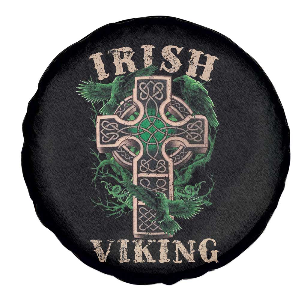 Irish Viking Spare Tire Cover Celtic Cross Odin's Raven