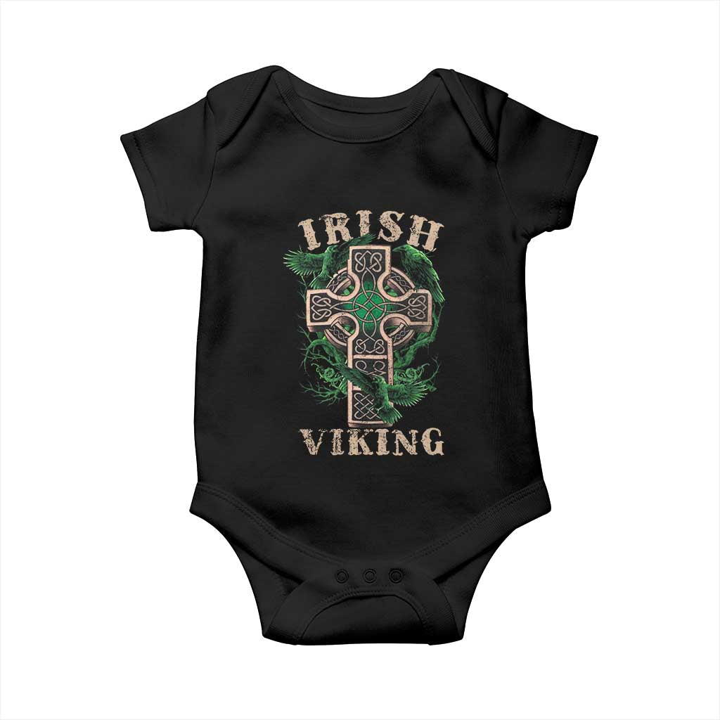 Irish Viking Baby Onesie Celtic Cross Odin's Raven