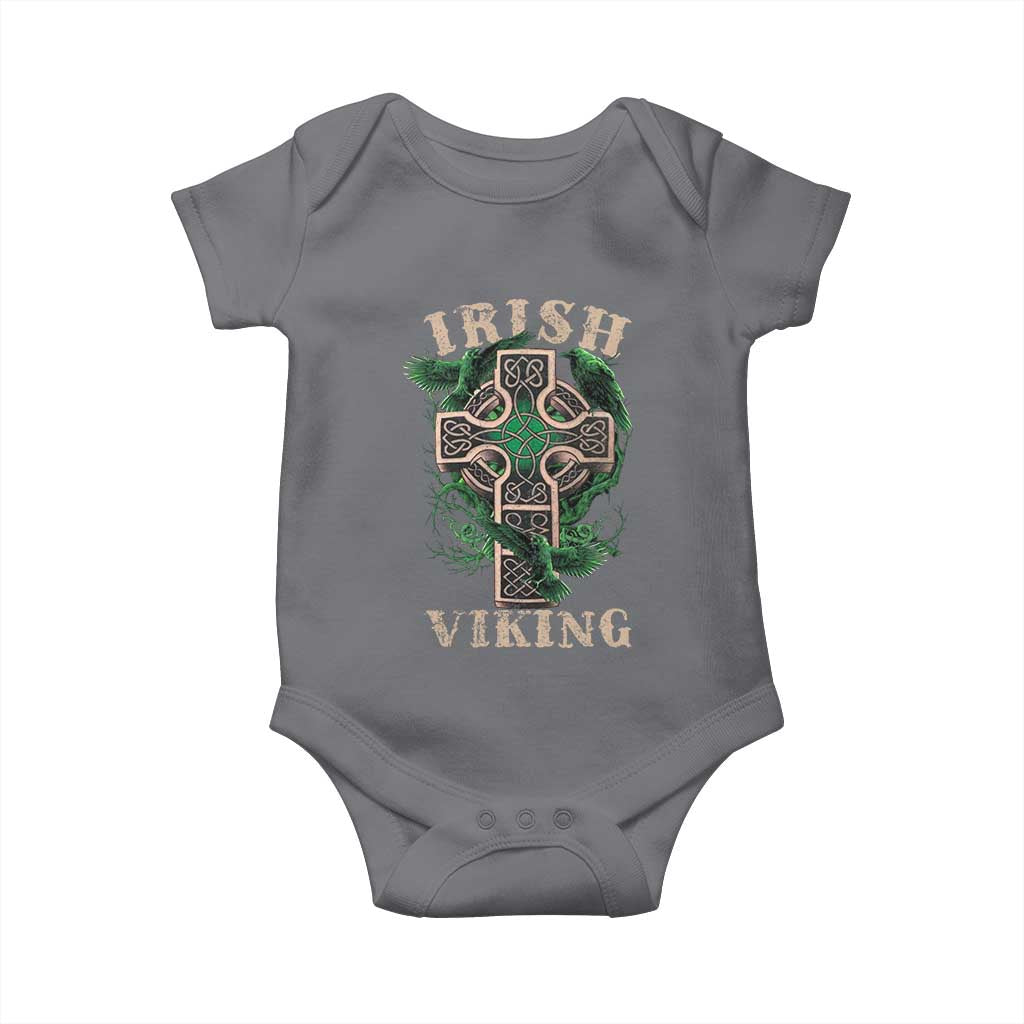 Irish Viking Baby Onesie Celtic Cross Odin's Raven