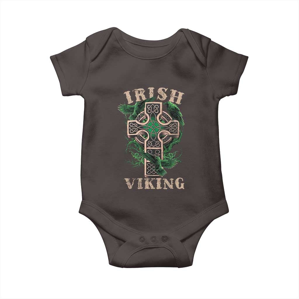 Irish Viking Baby Onesie Celtic Cross Odin's Raven