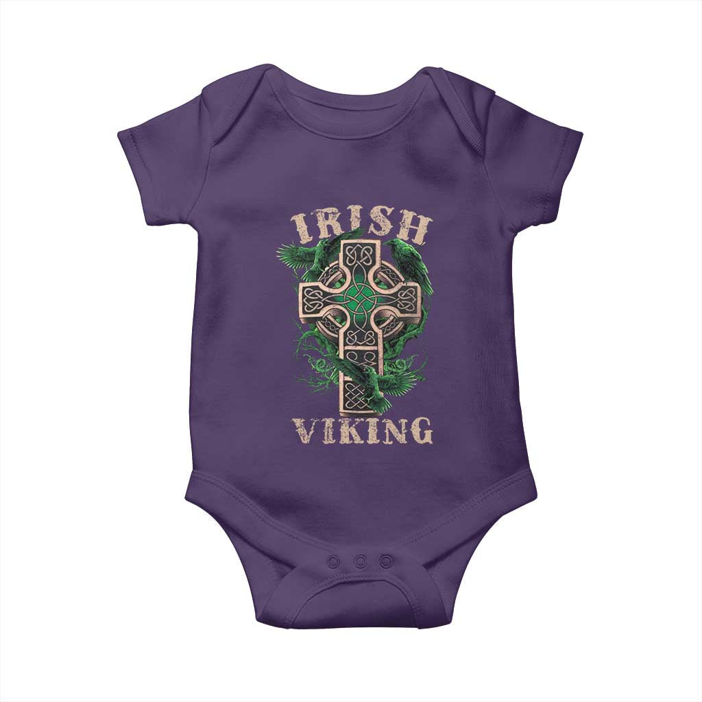 Irish Viking Baby Onesie Celtic Cross Odin's Raven