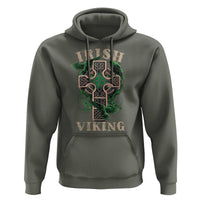 Irish Viking Hoodie Celtic Cross Odin's Raven