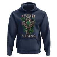 Irish Viking Hoodie Celtic Cross Odin's Raven