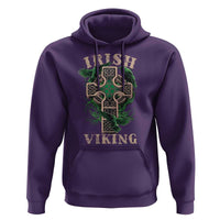 Irish Viking Hoodie Celtic Cross Odin's Raven