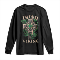 Irish Viking Long Sleeve Shirt Celtic Cross Odin's Raven