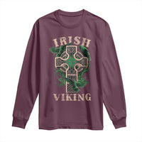 Irish Viking Long Sleeve Shirt Celtic Cross Odin's Raven