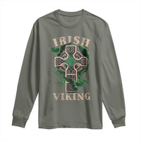 Irish Viking Long Sleeve Shirt Celtic Cross Odin's Raven