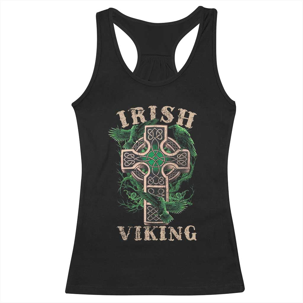 Irish Viking Racerback Tank Top Celtic Cross Odin's Raven