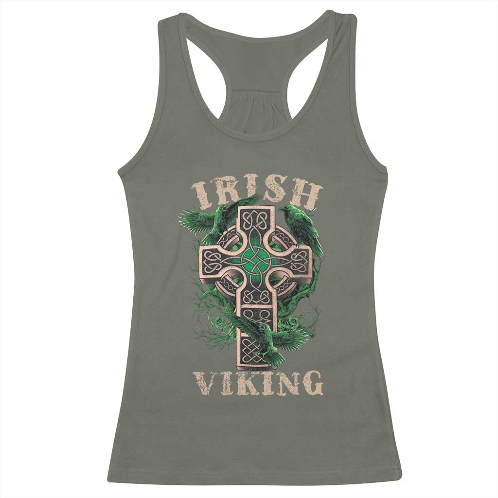 Irish Viking Racerback Tank Top Celtic Cross Odin's Raven