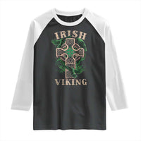 Irish Viking Raglan Shirt Celtic Cross Odin's Raven