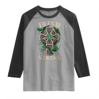 Irish Viking Raglan Shirt Celtic Cross Odin's Raven