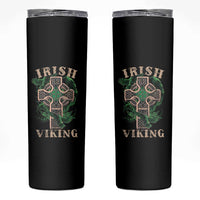 Irish Viking Skinny Tumbler Celtic Cross Odin's Raven