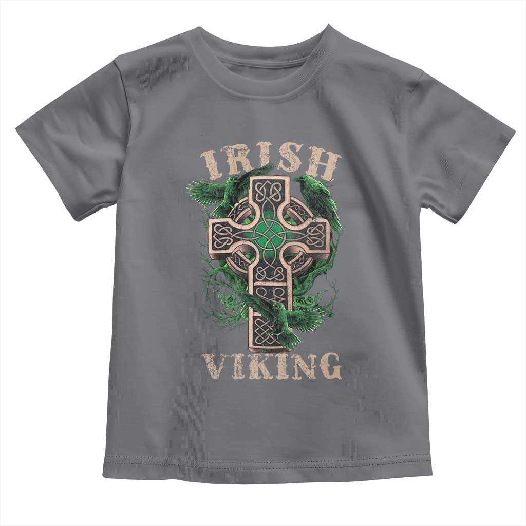 Irish Viking Toddler T Shirt Celtic Cross Odin's Raven