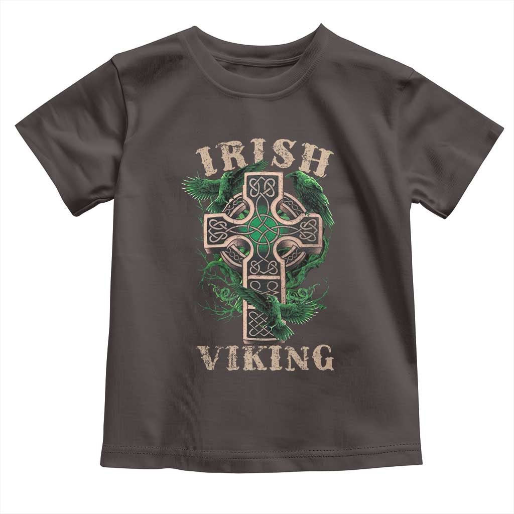 Irish Viking Toddler T Shirt Celtic Cross Odin's Raven