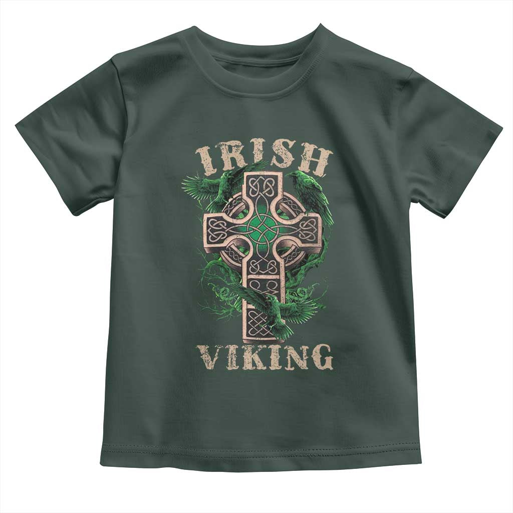 Irish Viking Toddler T Shirt Celtic Cross Odin's Raven