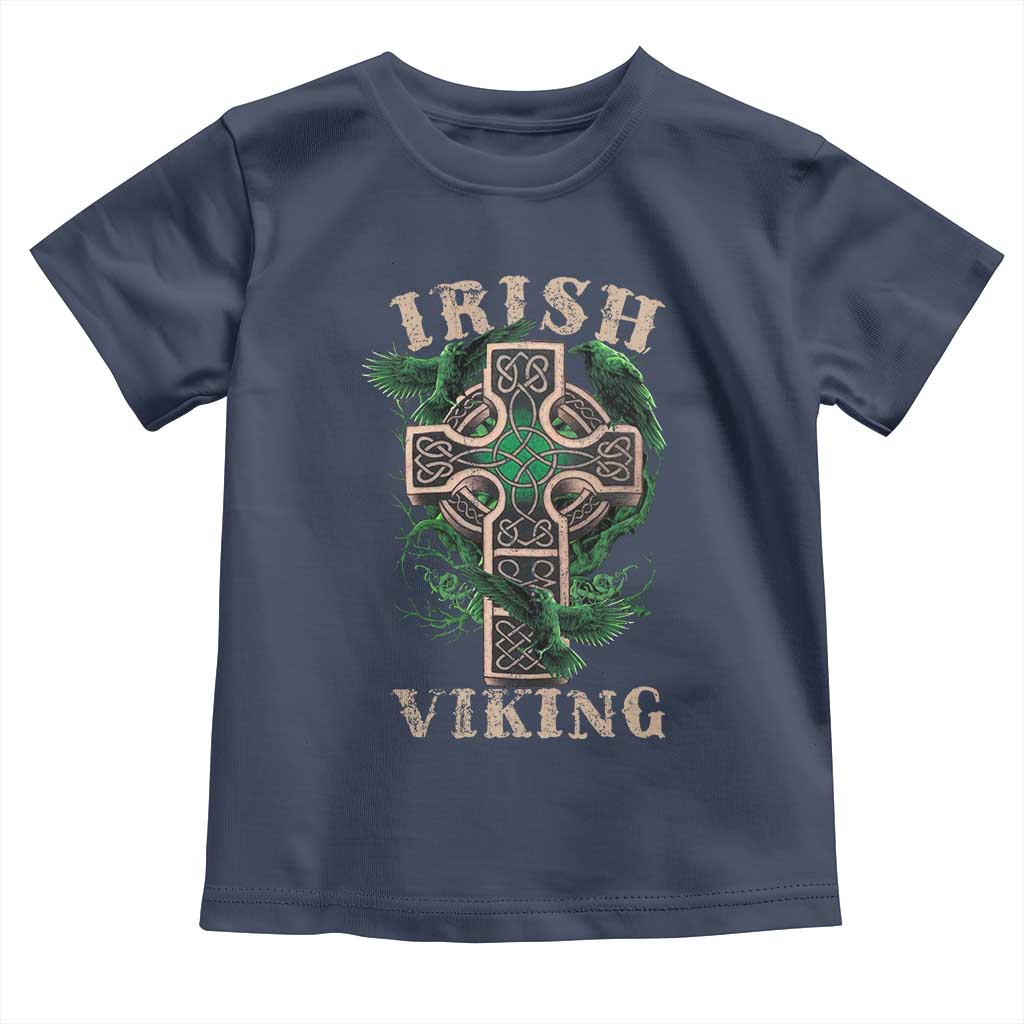 Irish Viking Toddler T Shirt Celtic Cross Odin's Raven