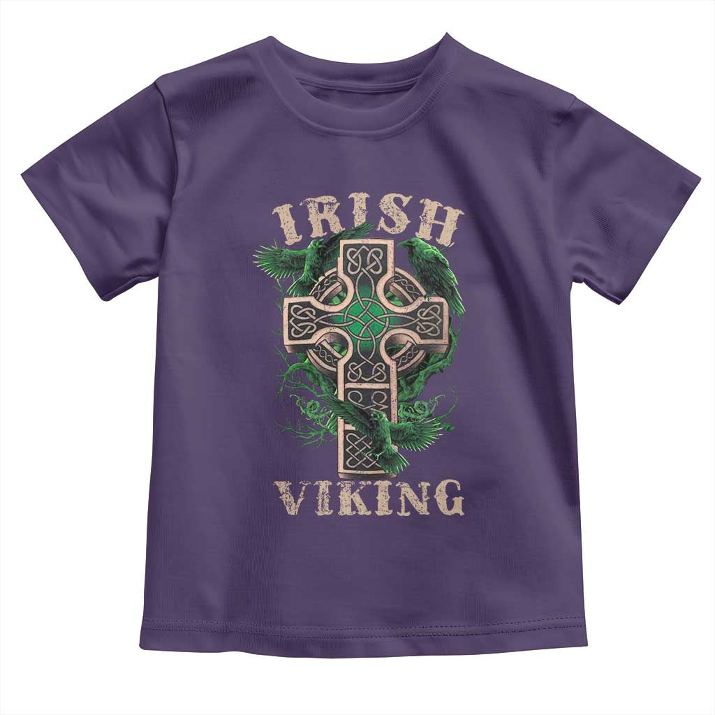 Irish Viking Toddler T Shirt Celtic Cross Odin's Raven