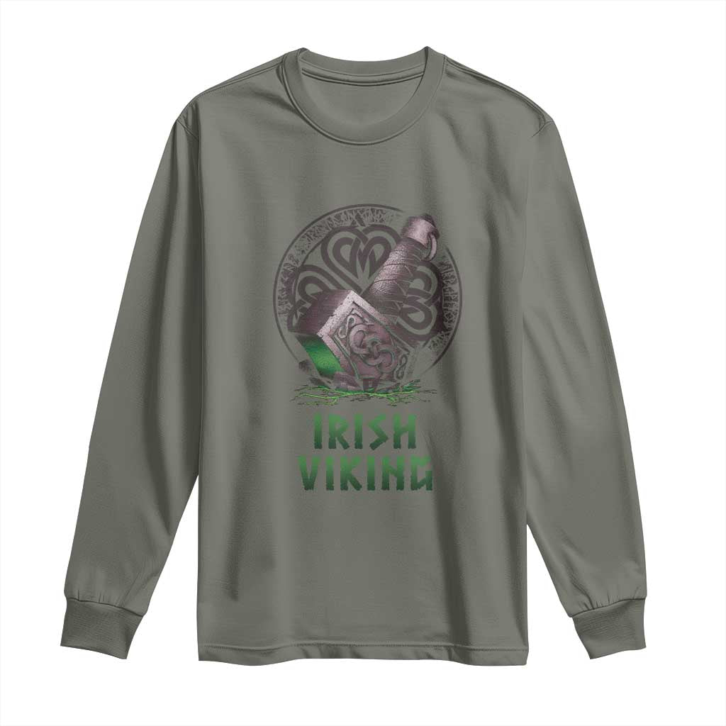 Irish Viking Long Sleeve Shirt Celtic Thor Mjolnir
