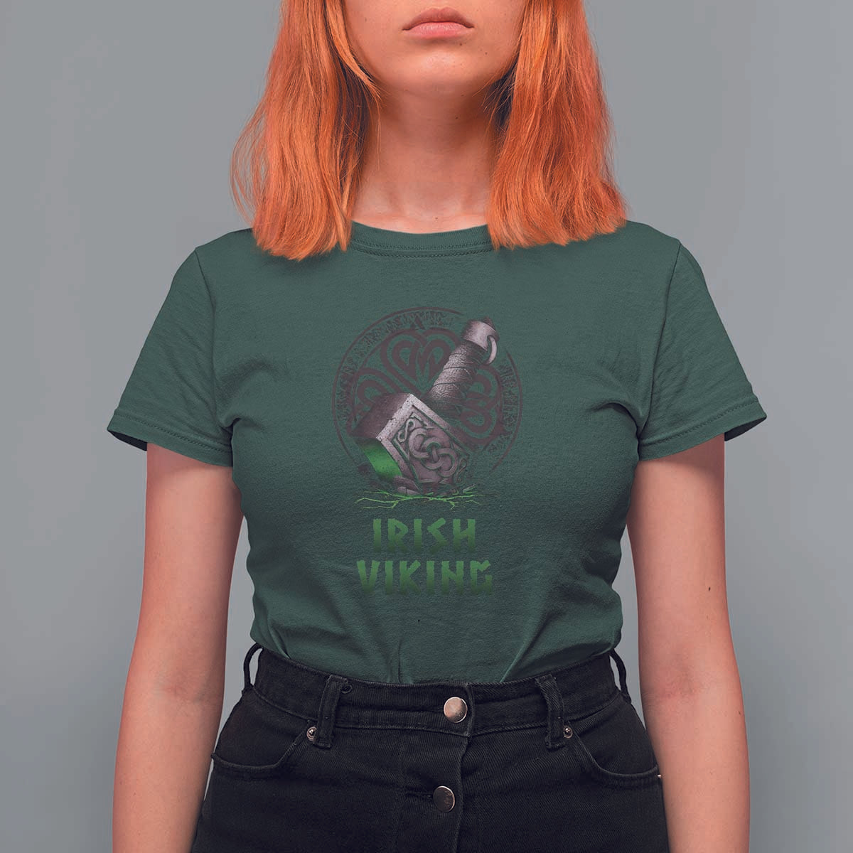 Irish Viking T Shirt For Women Celtic Thor Mjolnir