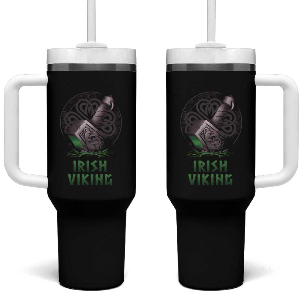 Irish Viking Tumbler With Handle Celtic Thor Mjolnir