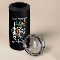 Funny Irish Viking 4 in 1 Can Cooler Tumbler Irish Temper Viking Attitude