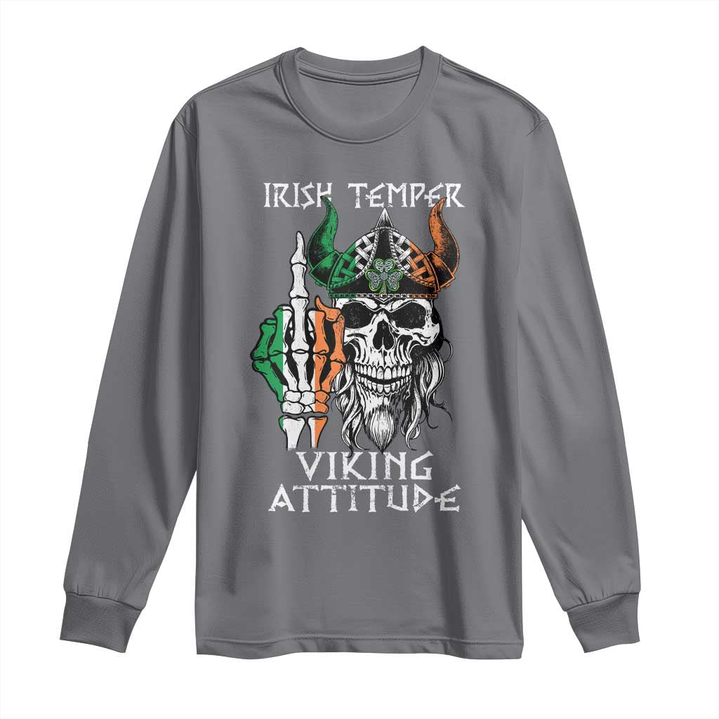 Funny Irish Viking Long Sleeve Shirt Irish Temper Viking Attitude