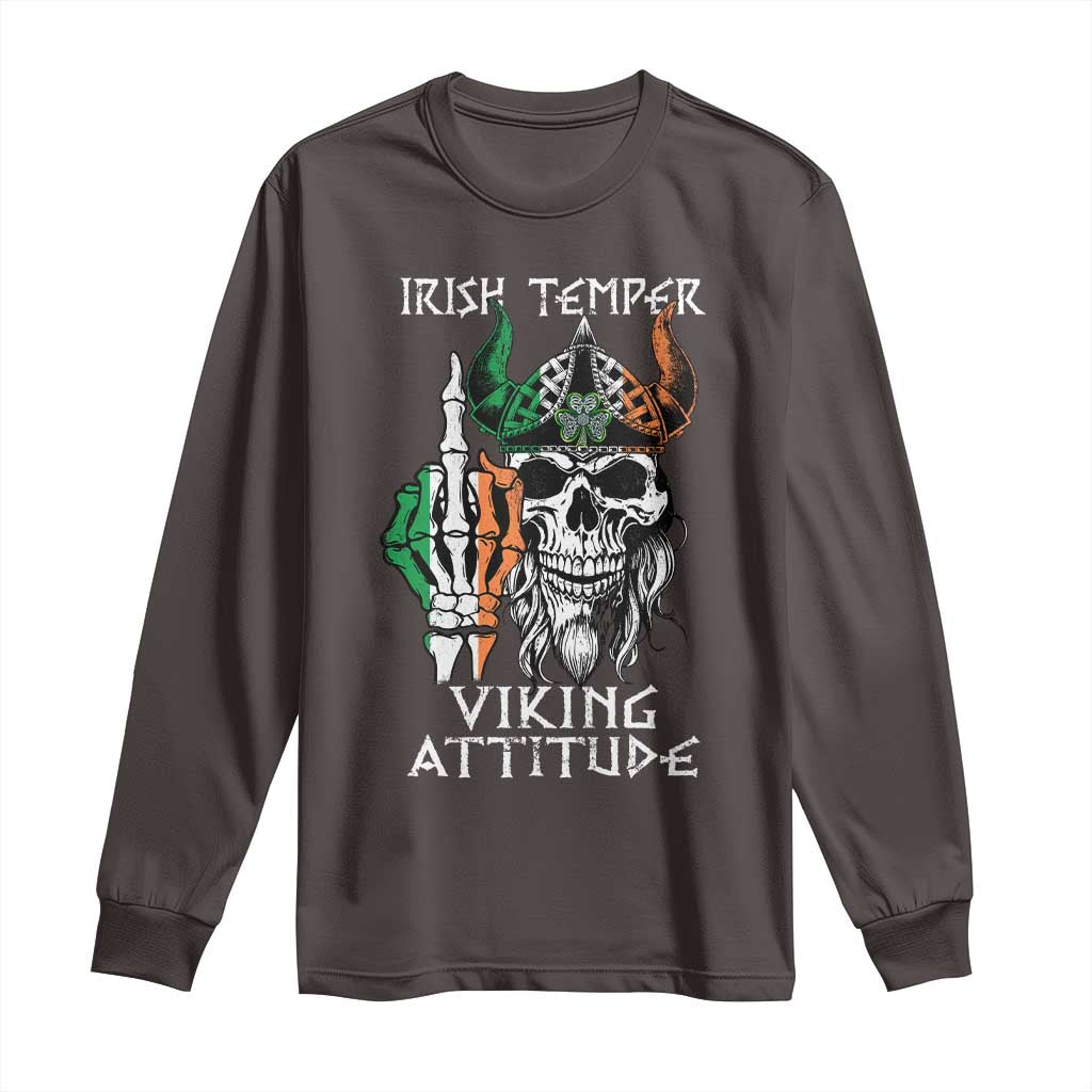 Funny Irish Viking Long Sleeve Shirt Irish Temper Viking Attitude