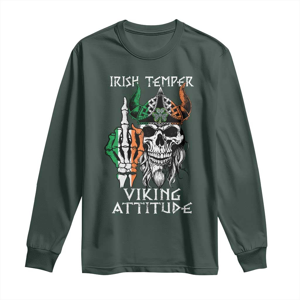 Funny Irish Viking Long Sleeve Shirt Irish Temper Viking Attitude