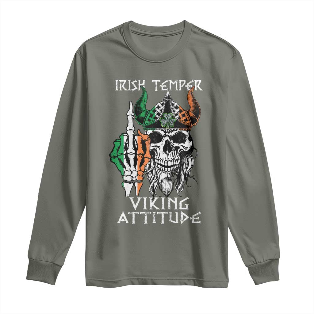 Funny Irish Viking Long Sleeve Shirt Irish Temper Viking Attitude