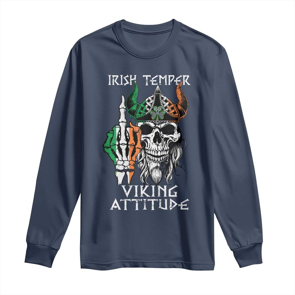Funny Irish Viking Long Sleeve Shirt Irish Temper Viking Attitude