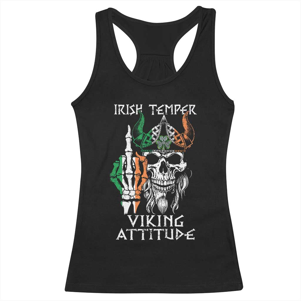 Funny Irish Viking Racerback Tank Top Irish Temper Viking Attitude