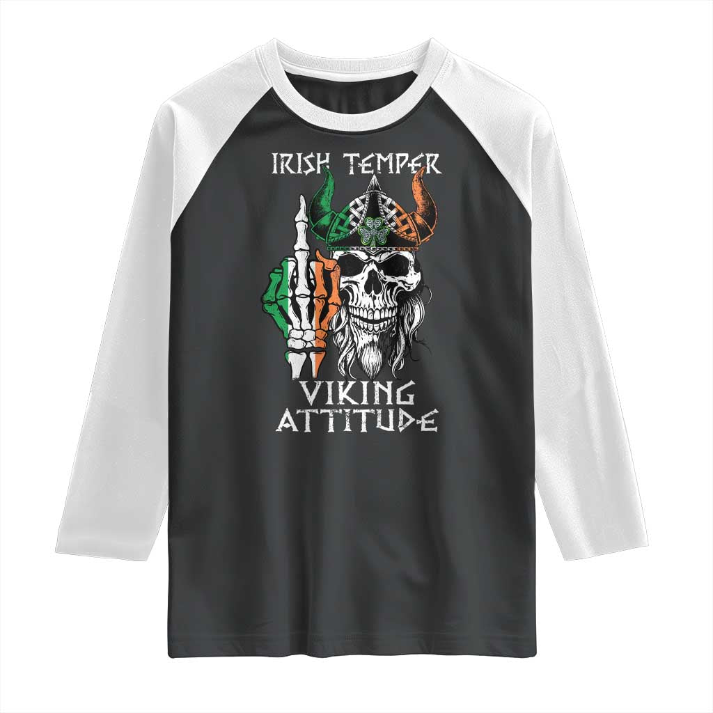 Funny Irish Viking Raglan Shirt Irish Temper Viking Attitude