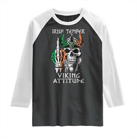 Funny Irish Viking Raglan Shirt Irish Temper Viking Attitude