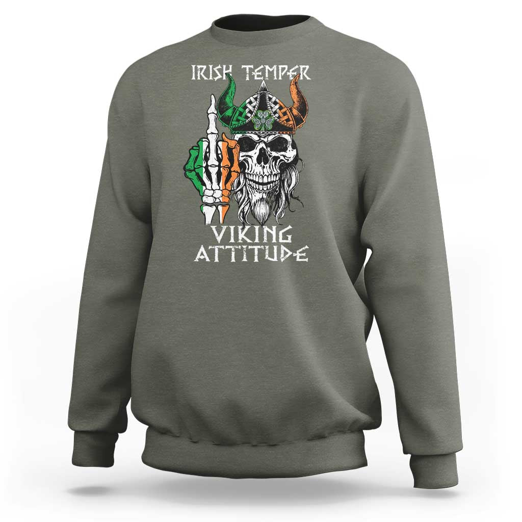 Funny Irish Viking Sweatshirt Irish Temper Viking Attitude