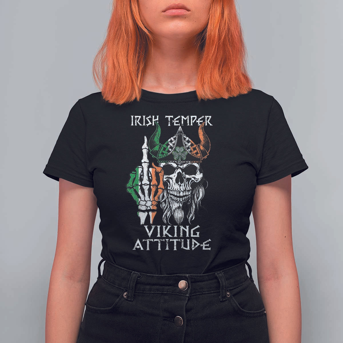 Funny Irish Viking T Shirt For Women Irish Temper Viking Attitude