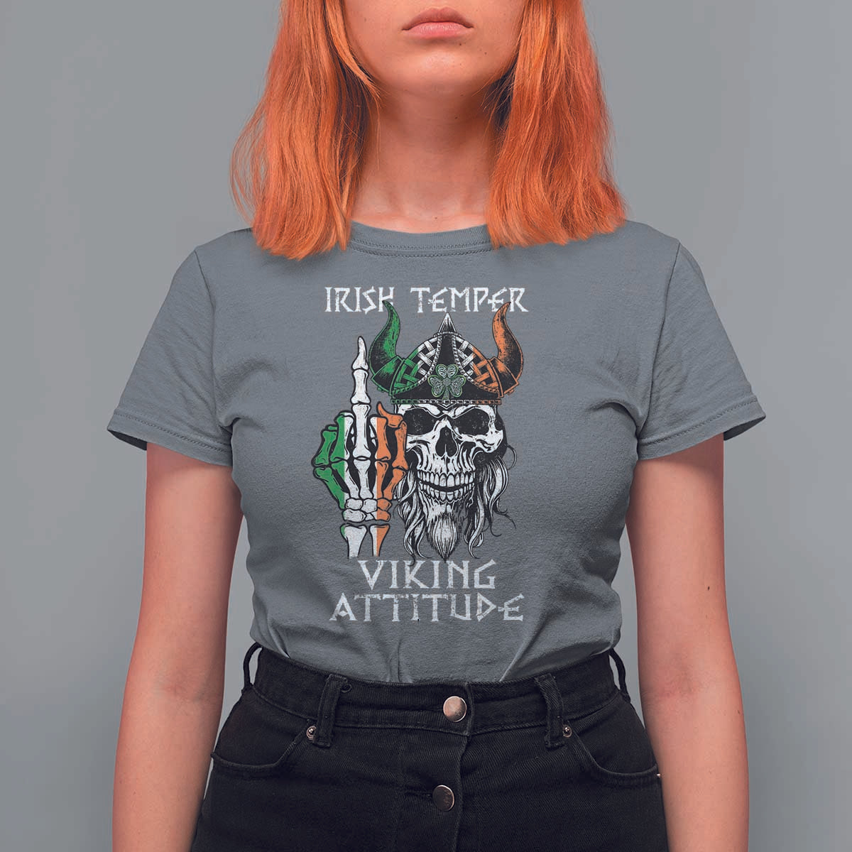 Funny Irish Viking T Shirt For Women Irish Temper Viking Attitude