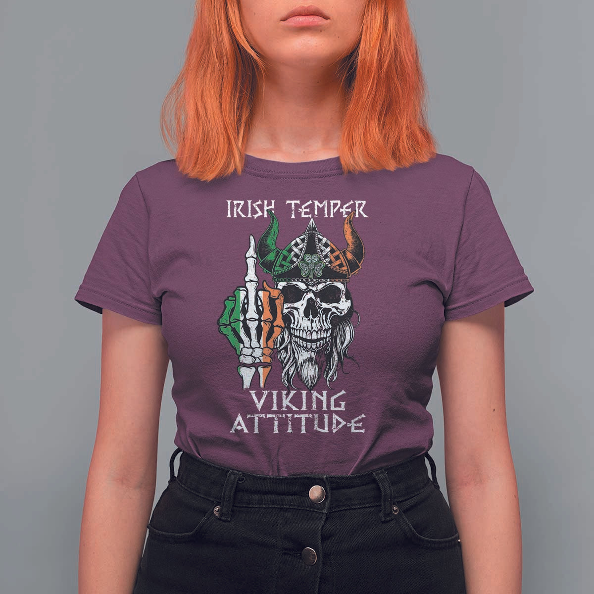 Funny Irish Viking T Shirt For Women Irish Temper Viking Attitude