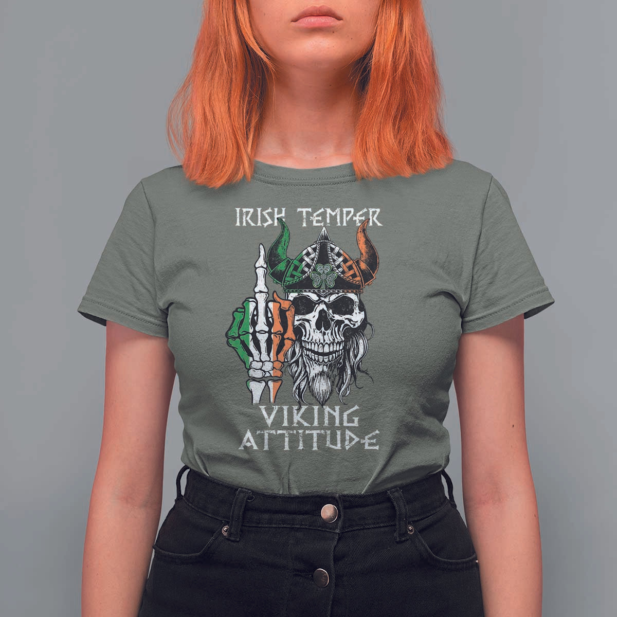 Funny Irish Viking T Shirt For Women Irish Temper Viking Attitude