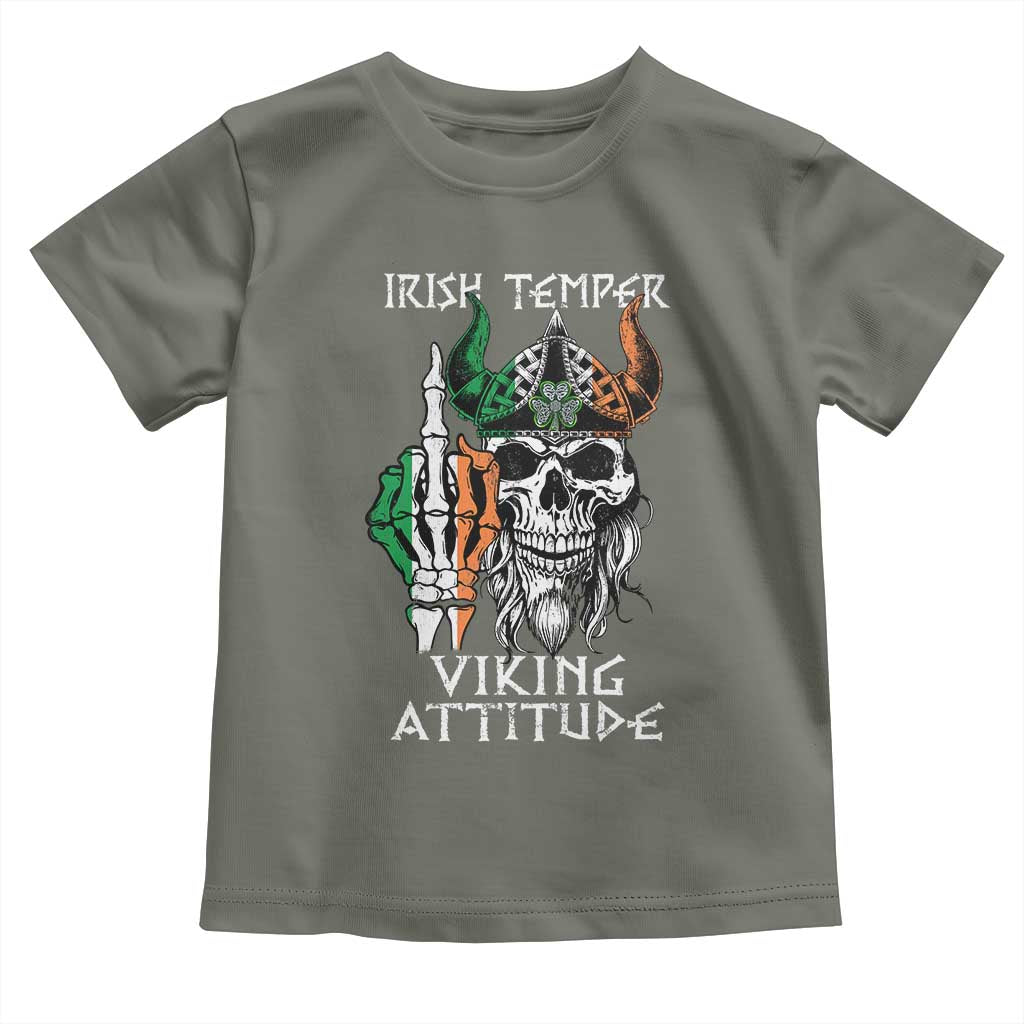 Funny Irish Viking Toddler T Shirt Irish Temper Viking Attitude