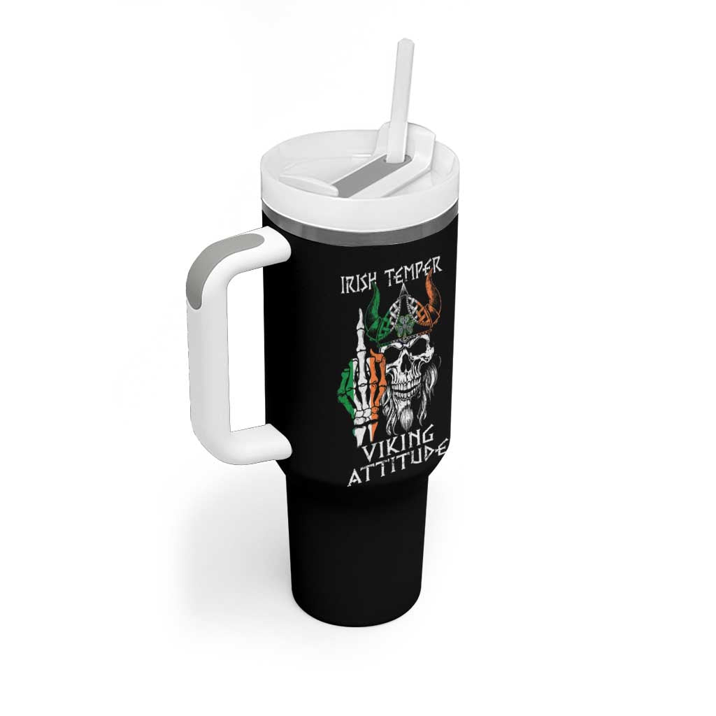 Funny Irish Viking Tumbler With Handle Irish Temper Viking Attitude