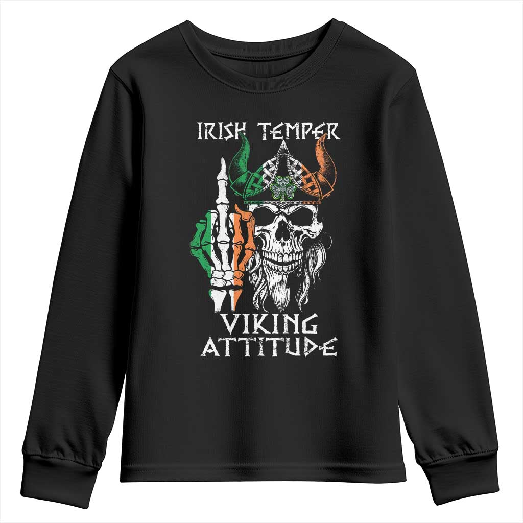 Funny Irish Viking Youth Sweatshirt Irish Temper Viking Attitude